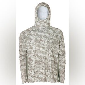 Grundens MENS Solstrale Camo Long Sleeve Fishing Hoodie Gray Size Small